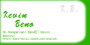 kevin beno business card